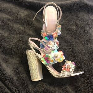 ASOS Embellished Floral Block Heels